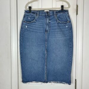 Universal Thread Distressed Denim Midi Skirt